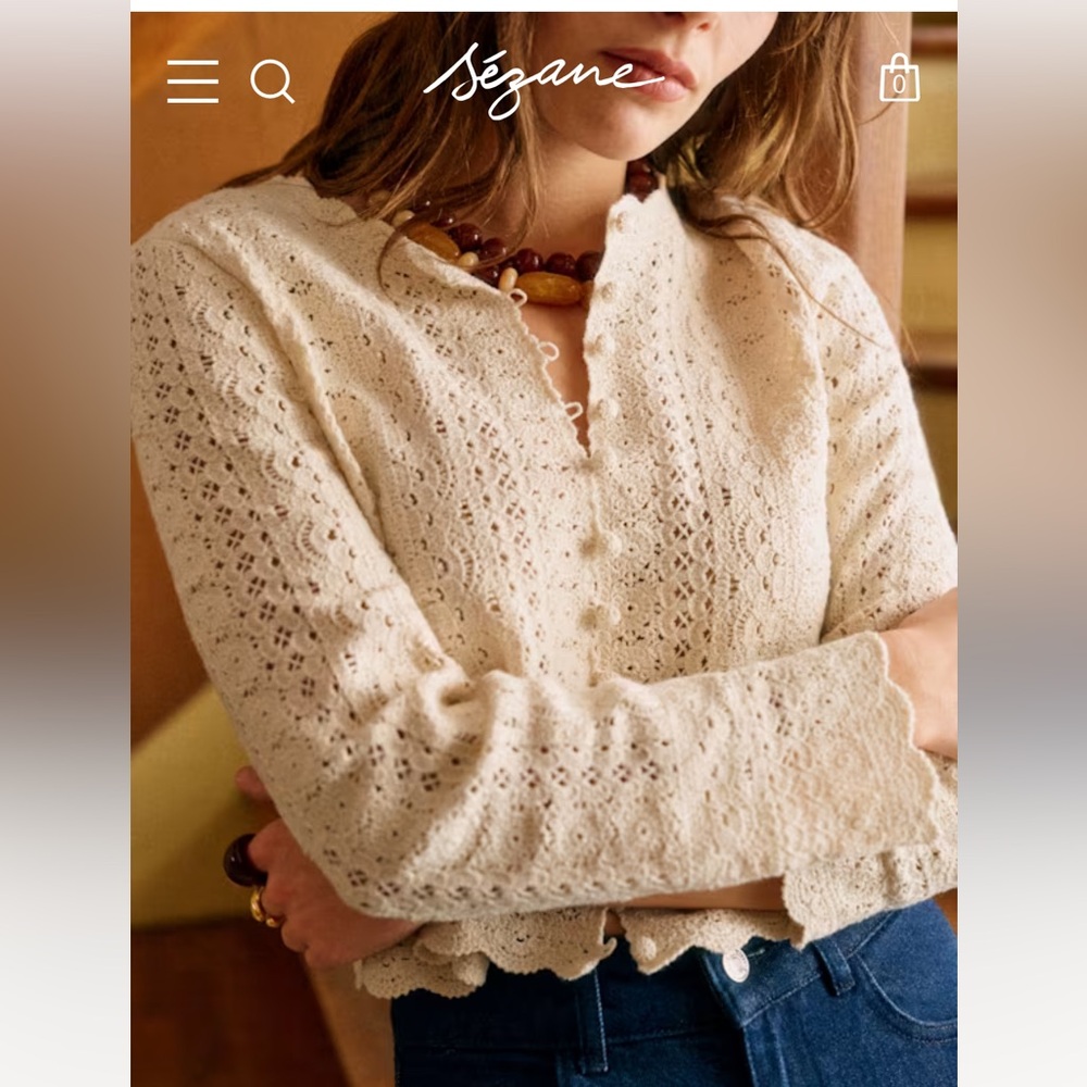 Sézane Noélie Crochet Cardigan